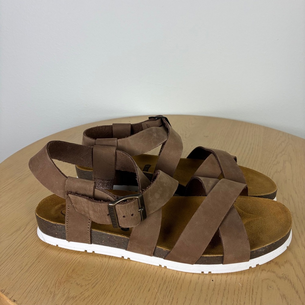 Plakton Leather Platform Strappy Sandals Women's EU 40 US 9-9.5 Comfort Granola